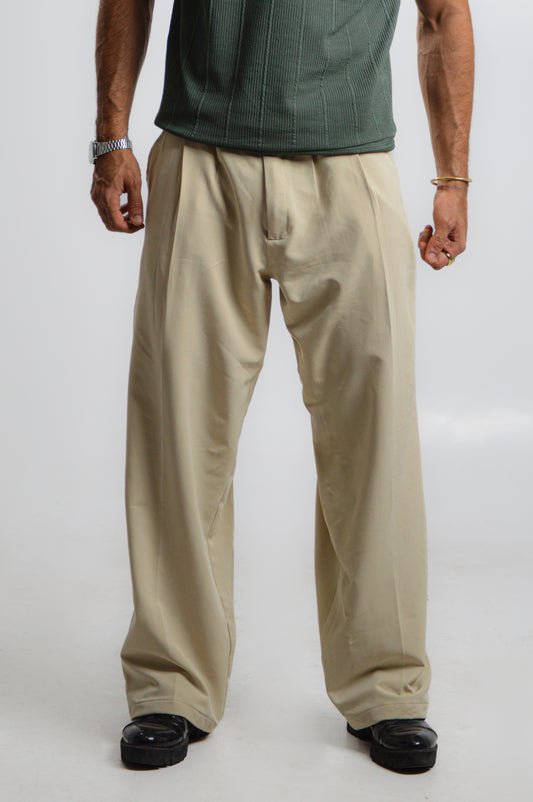 Champagne wide leg trouser