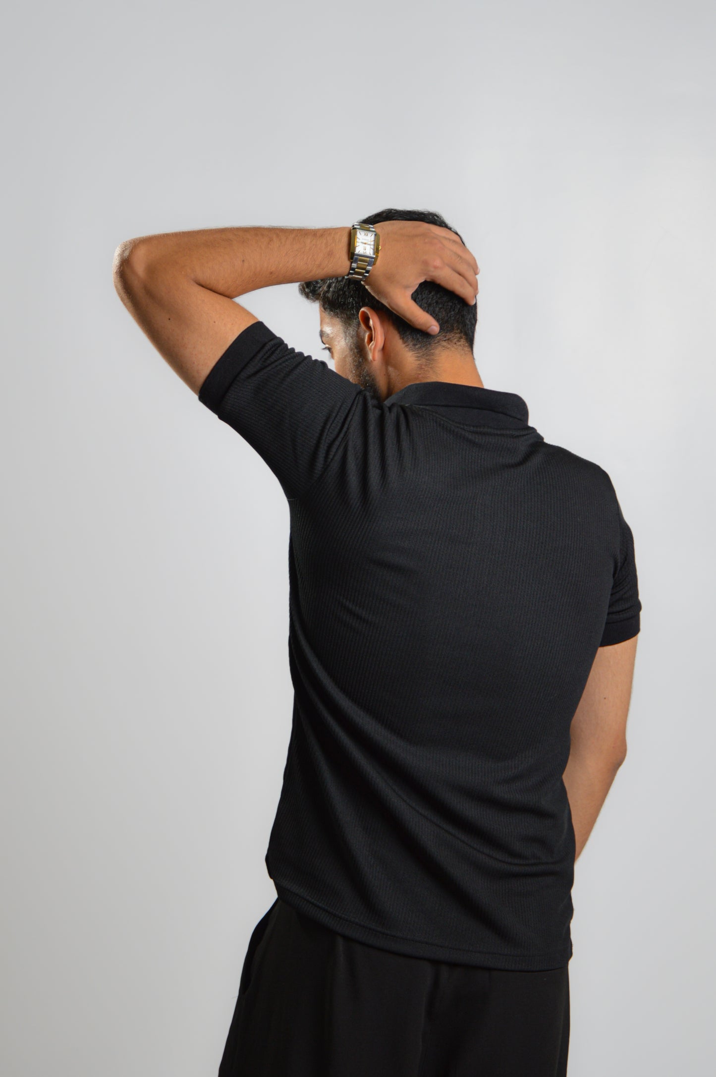 Black ripped oldmoney polo