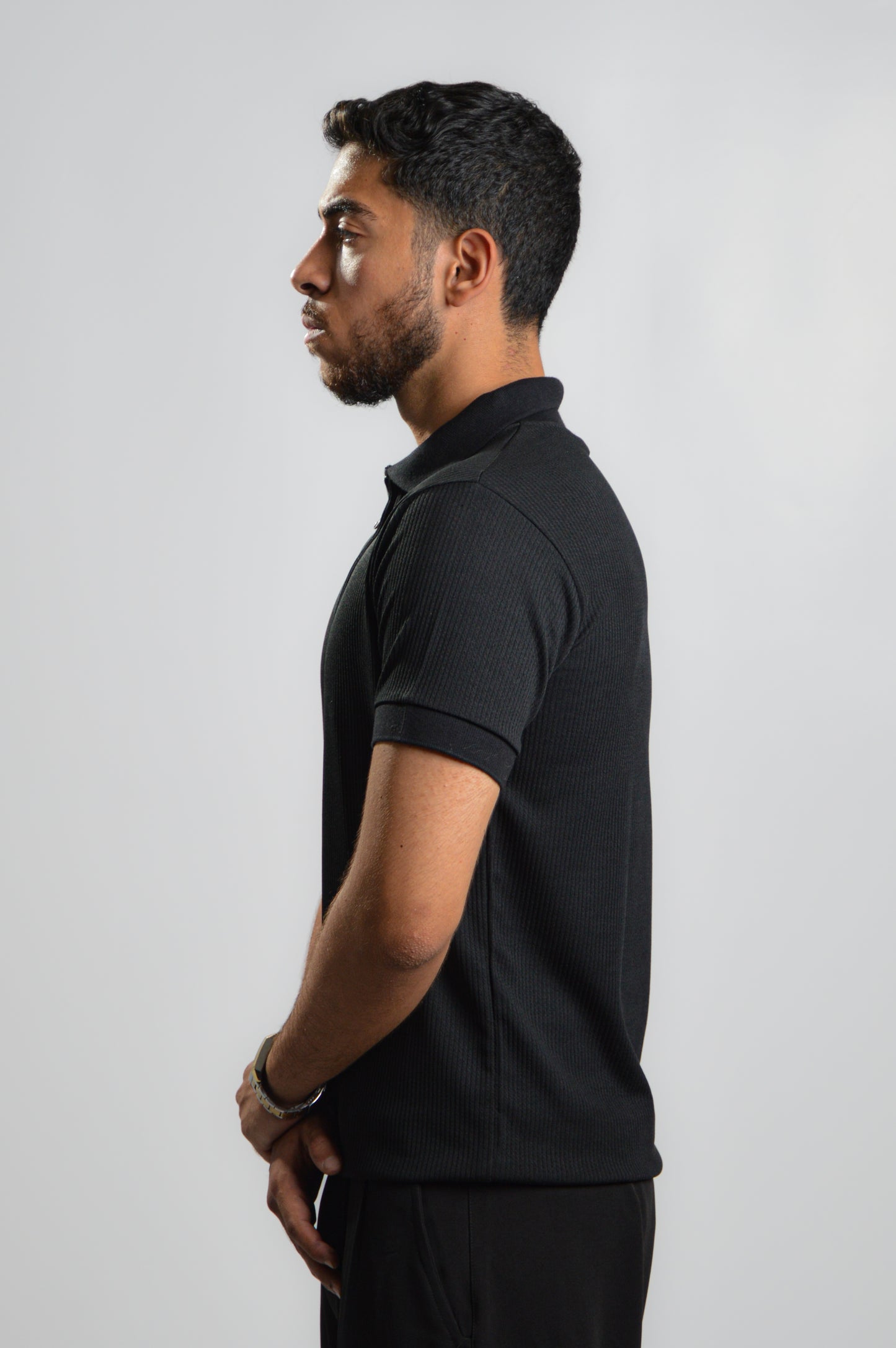 Black ripped oldmoney polo