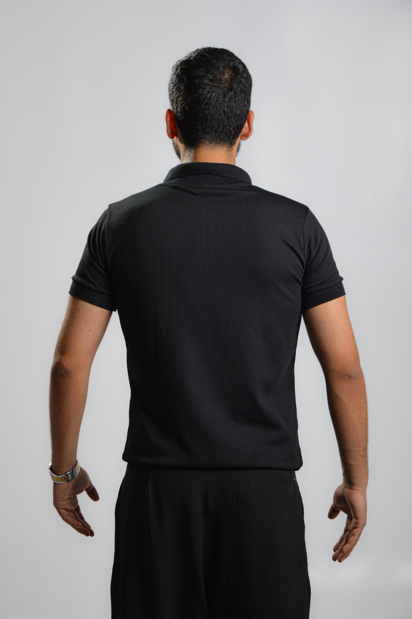 Black ripped oldmoney polo
