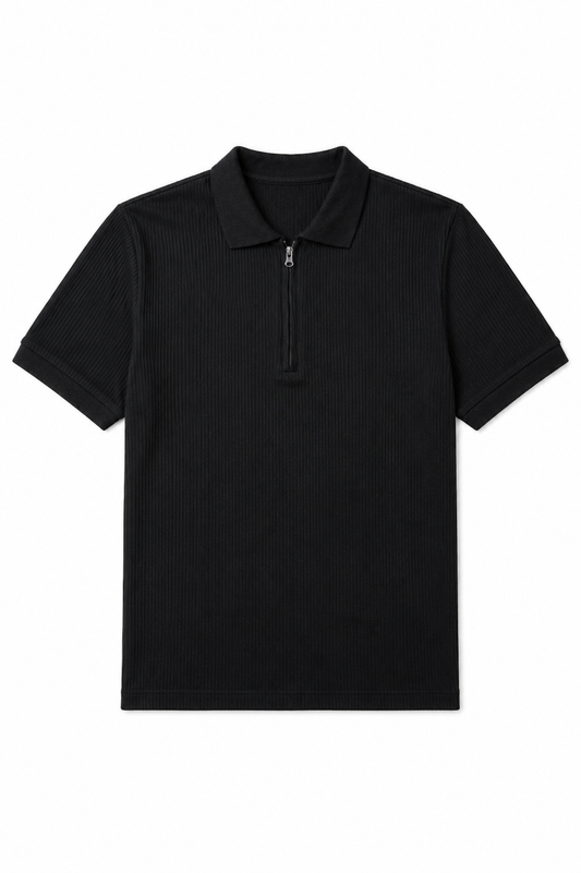 Black Ripped Old Money Polo