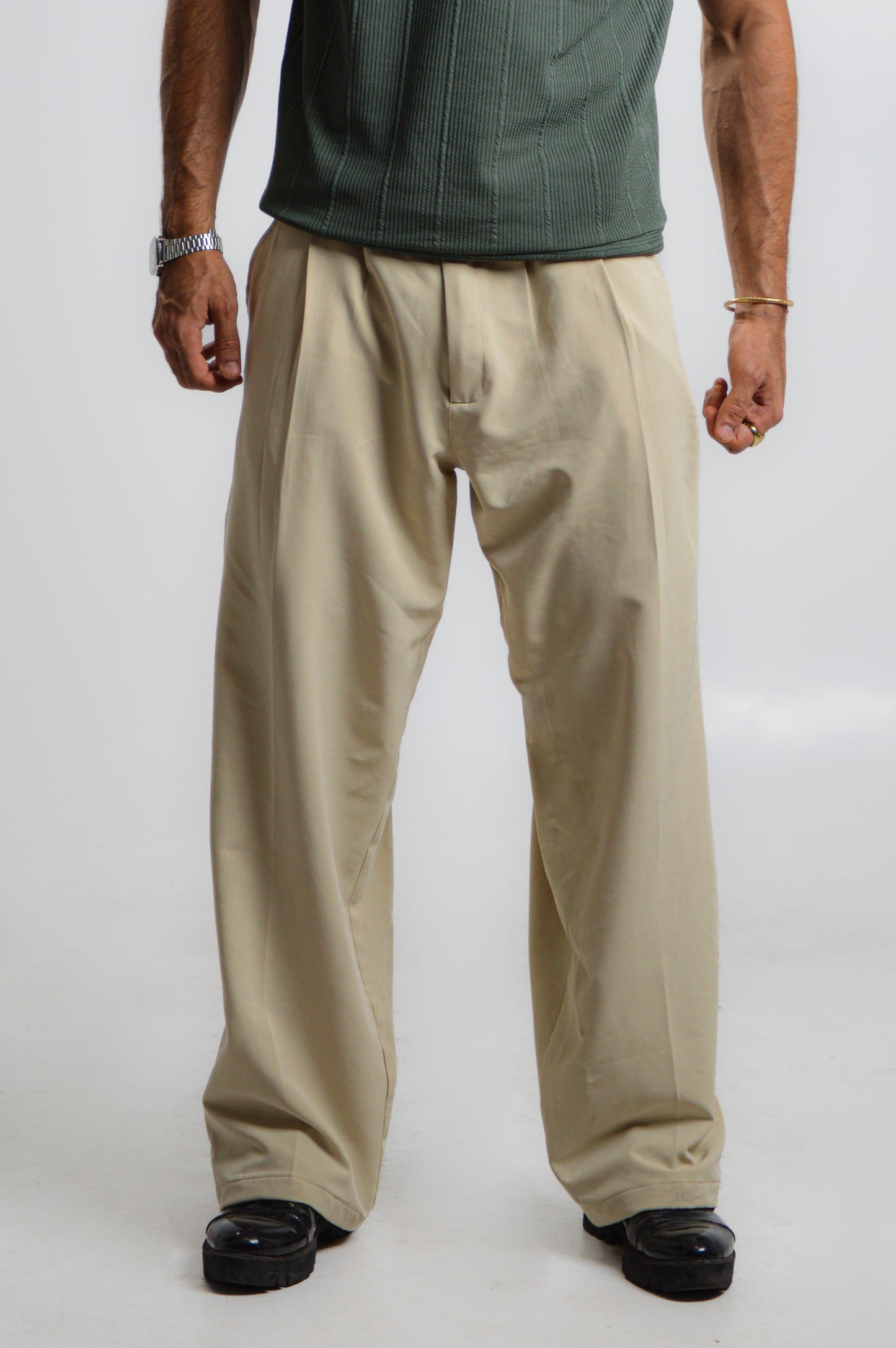 Champagne wide leg trouser