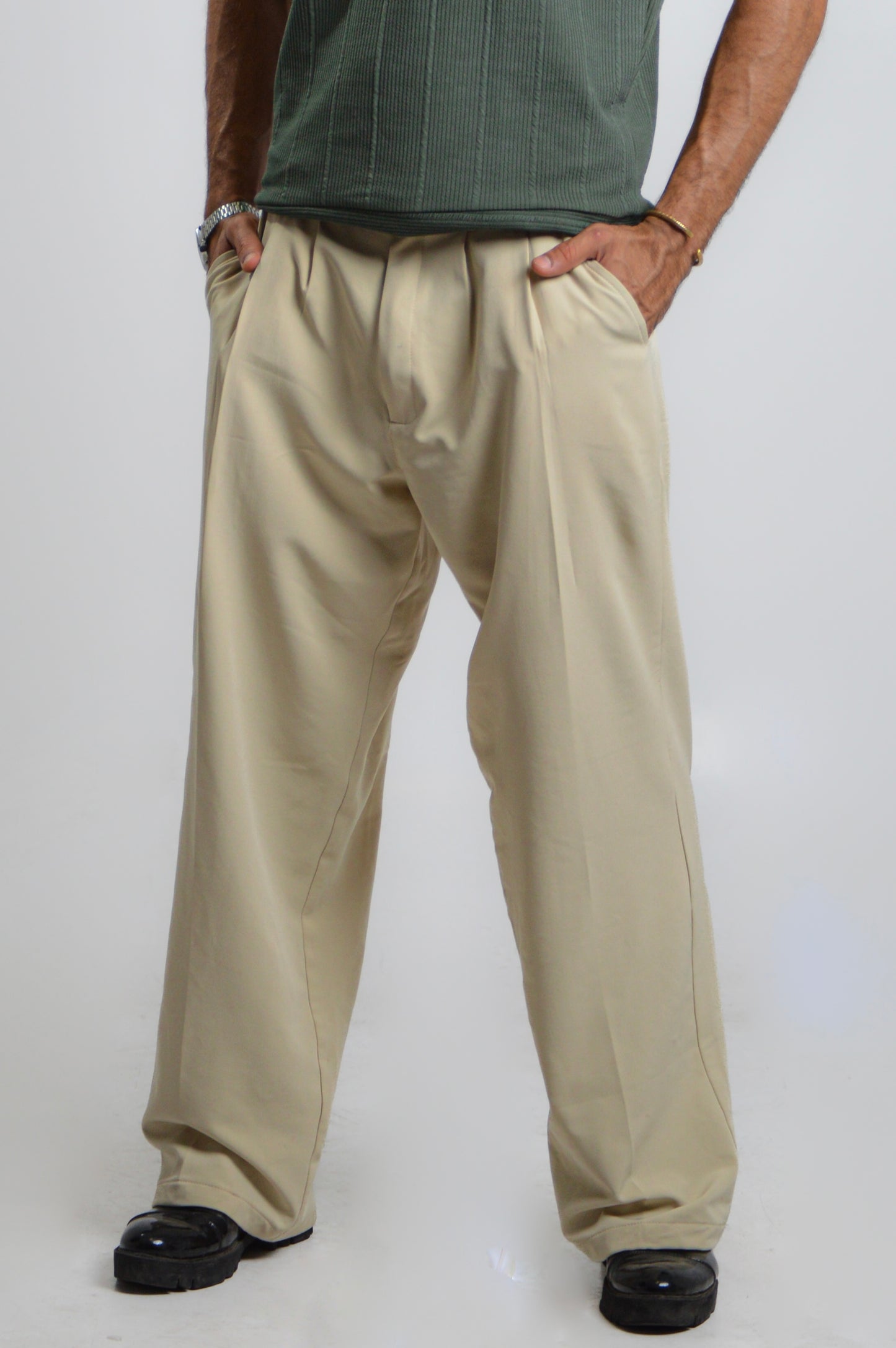 Champagne wide leg trouser