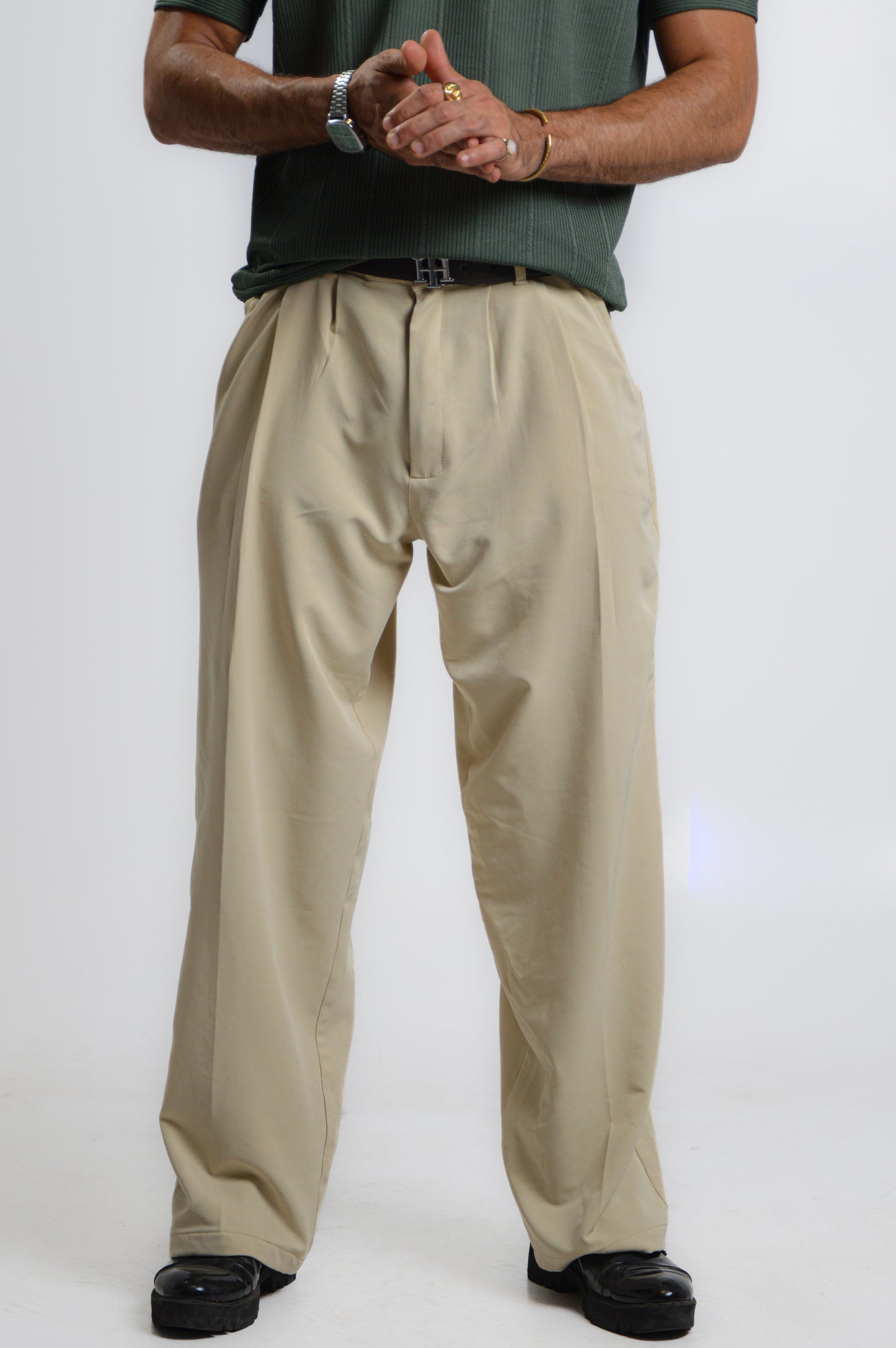 Champagne wide leg trouser