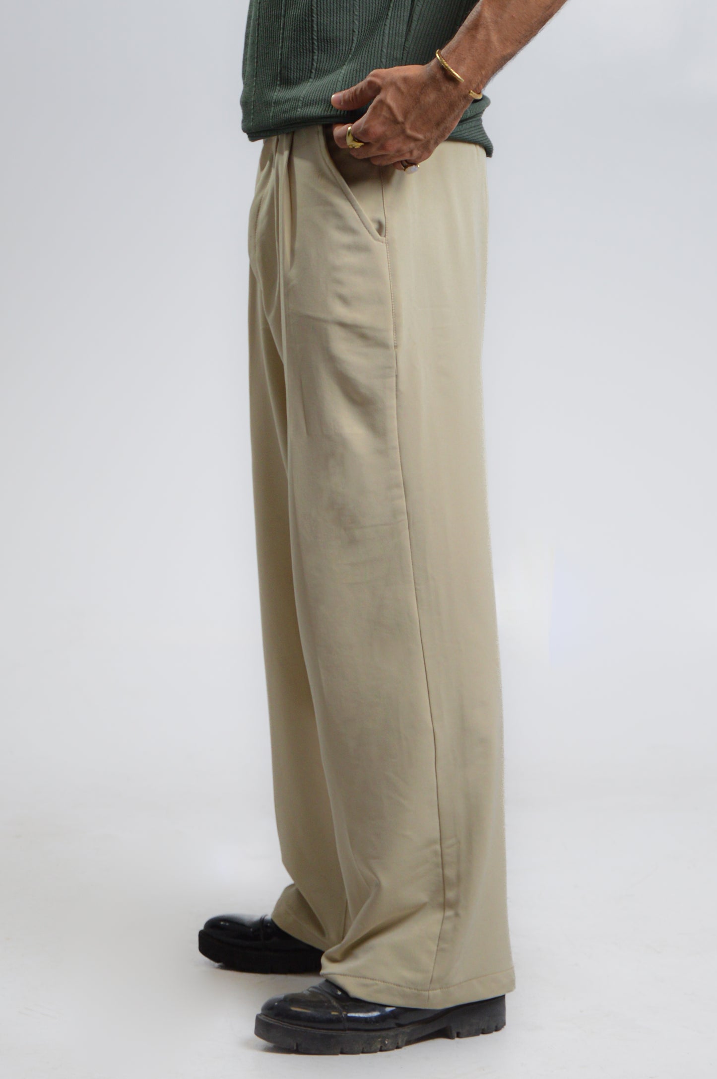 Champagne wide leg trouser