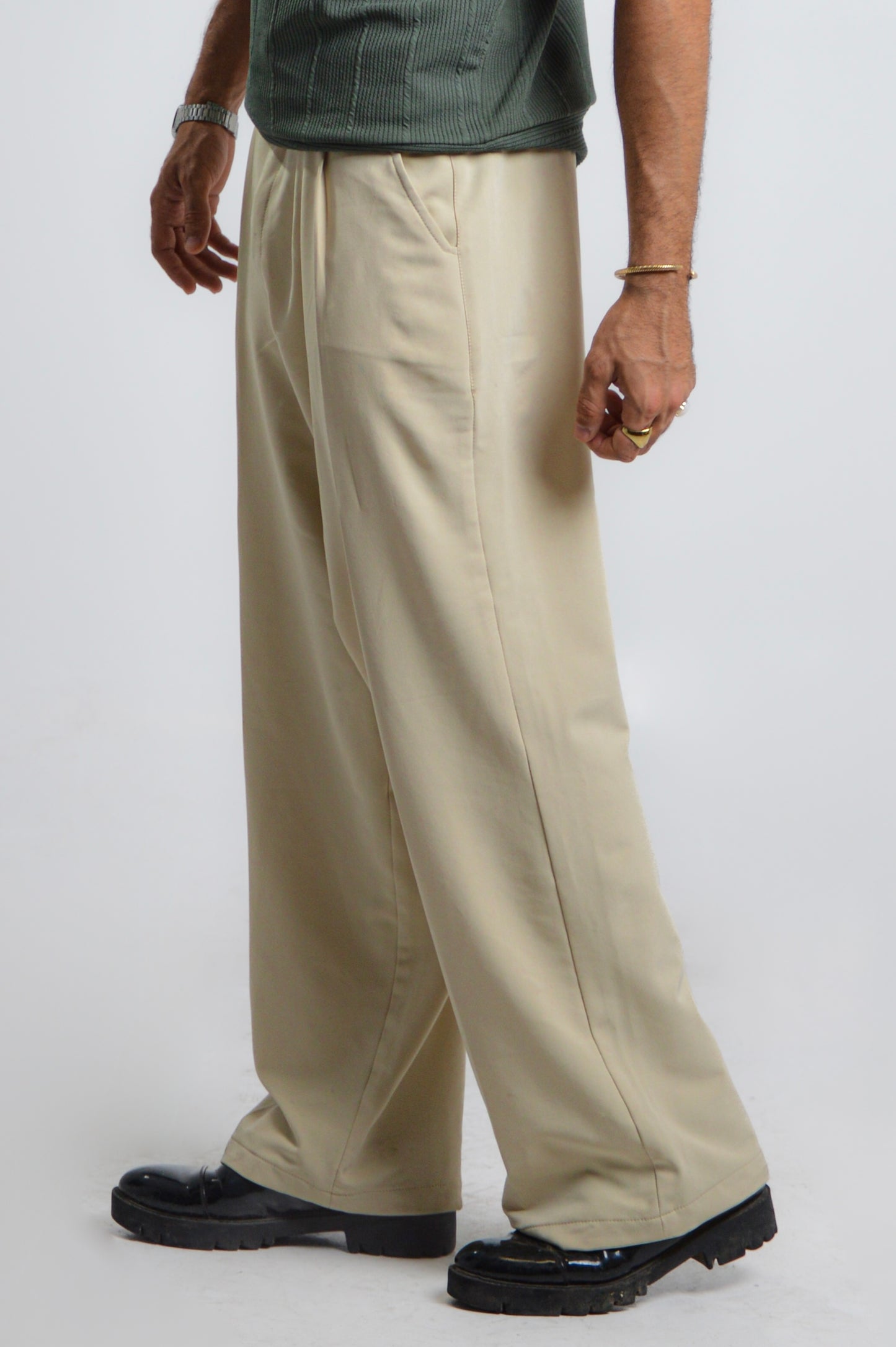 Champagne wide leg trouser