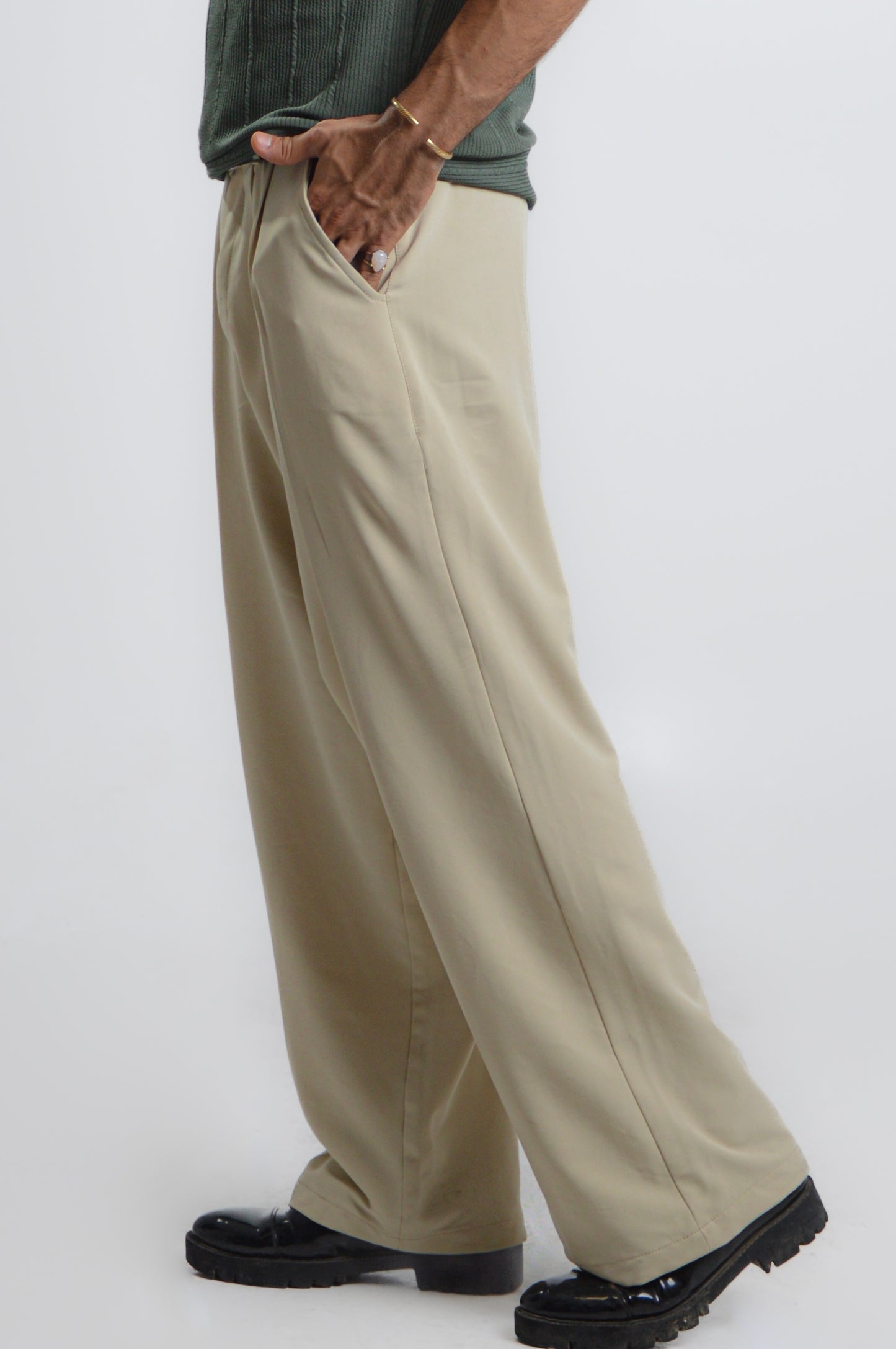 Champagne wide leg trouser
