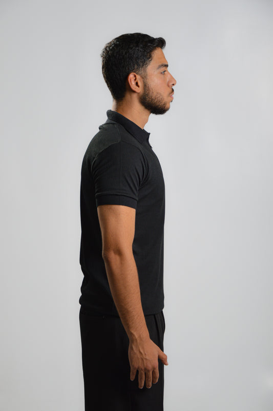 Black ripped oldmoney polo