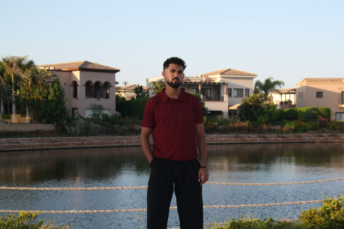 Burgundy old money polo