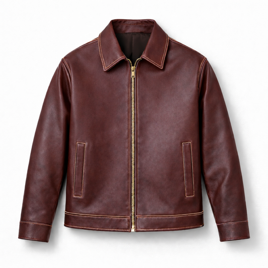 The Burgundy Leather Jacket