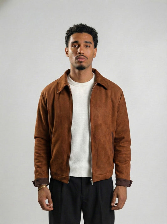 brown suede jacket