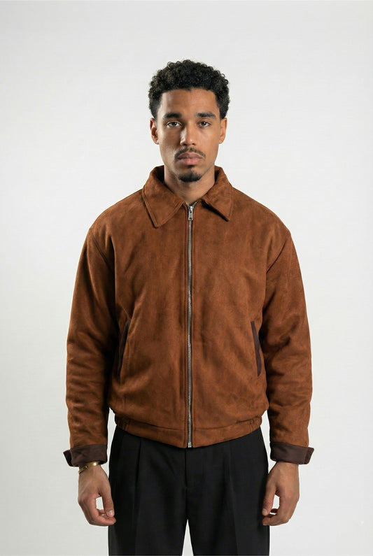 brown suede jacket