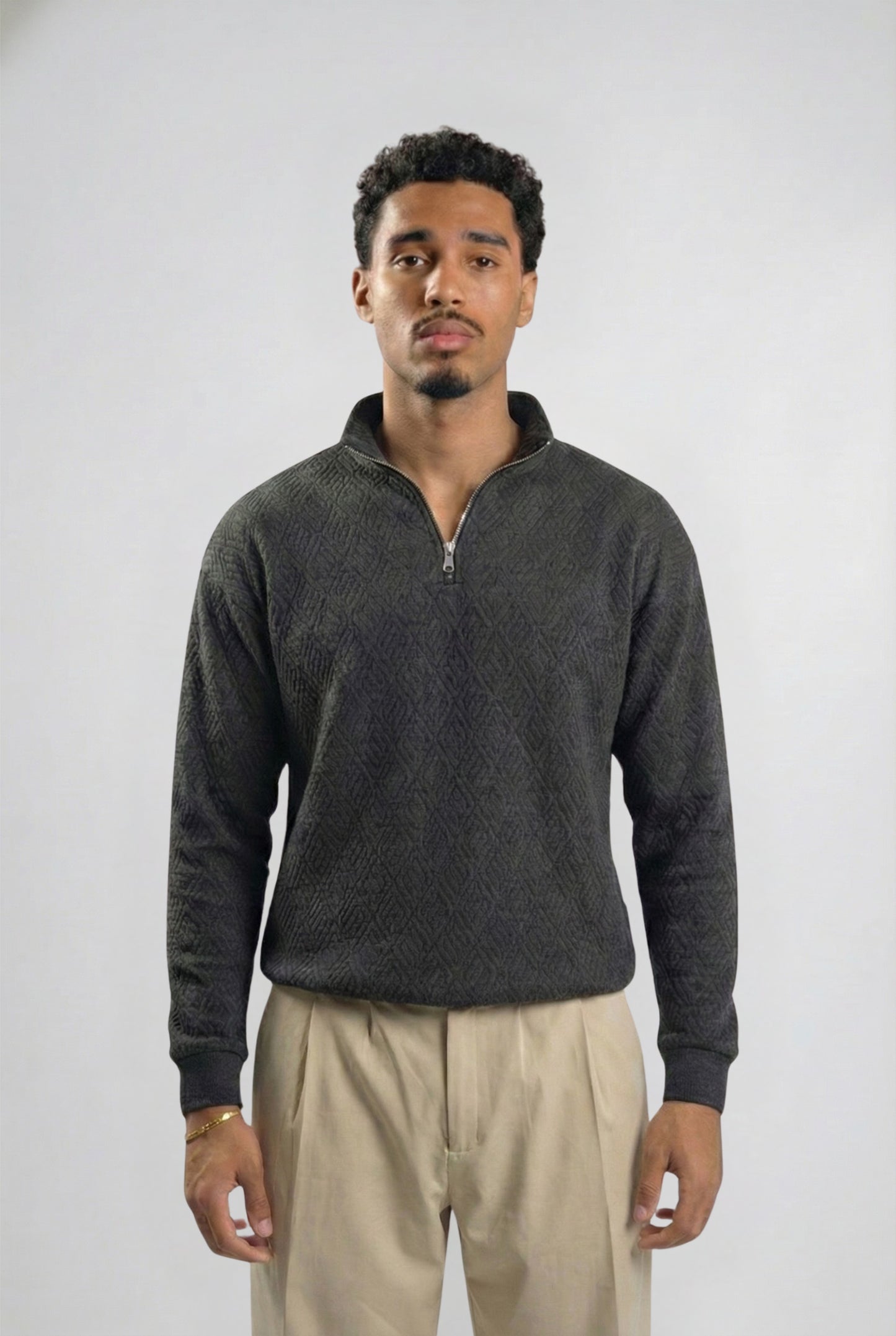 Dark Green quarter zipper