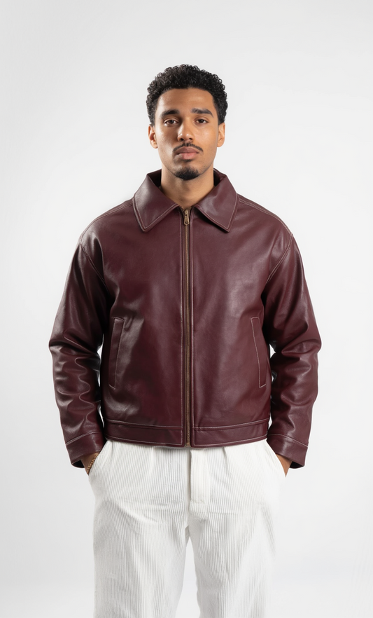 The Burgundy Leather Jacket