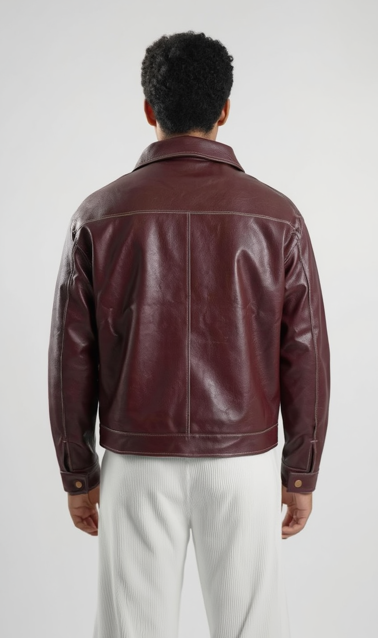 The Burgundy Leather Jacket