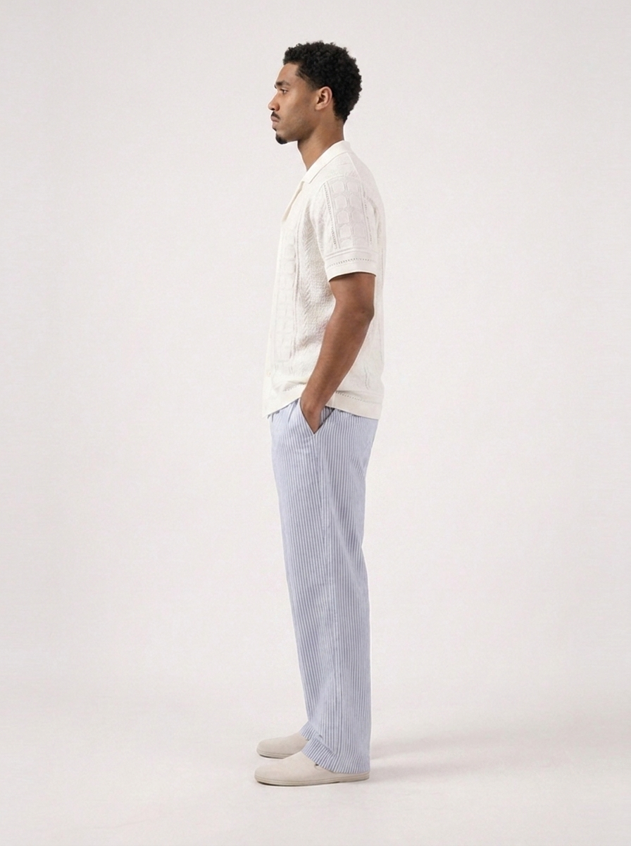 blue stripe pants
