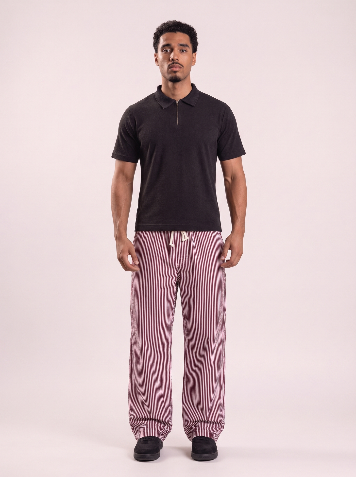 burgundy stripe pants