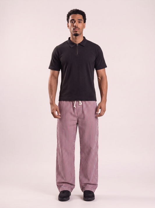burgundy stripe pants