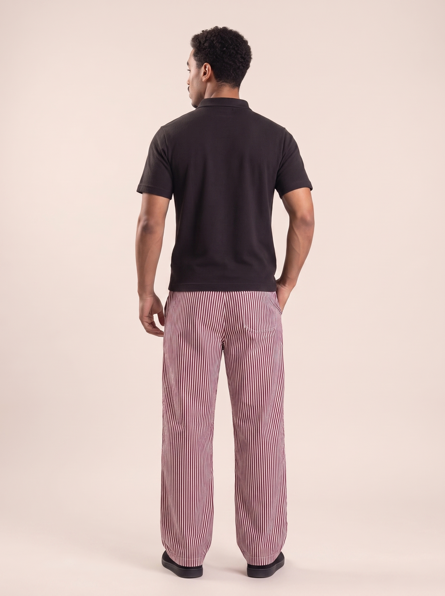 burgundy stripe pants