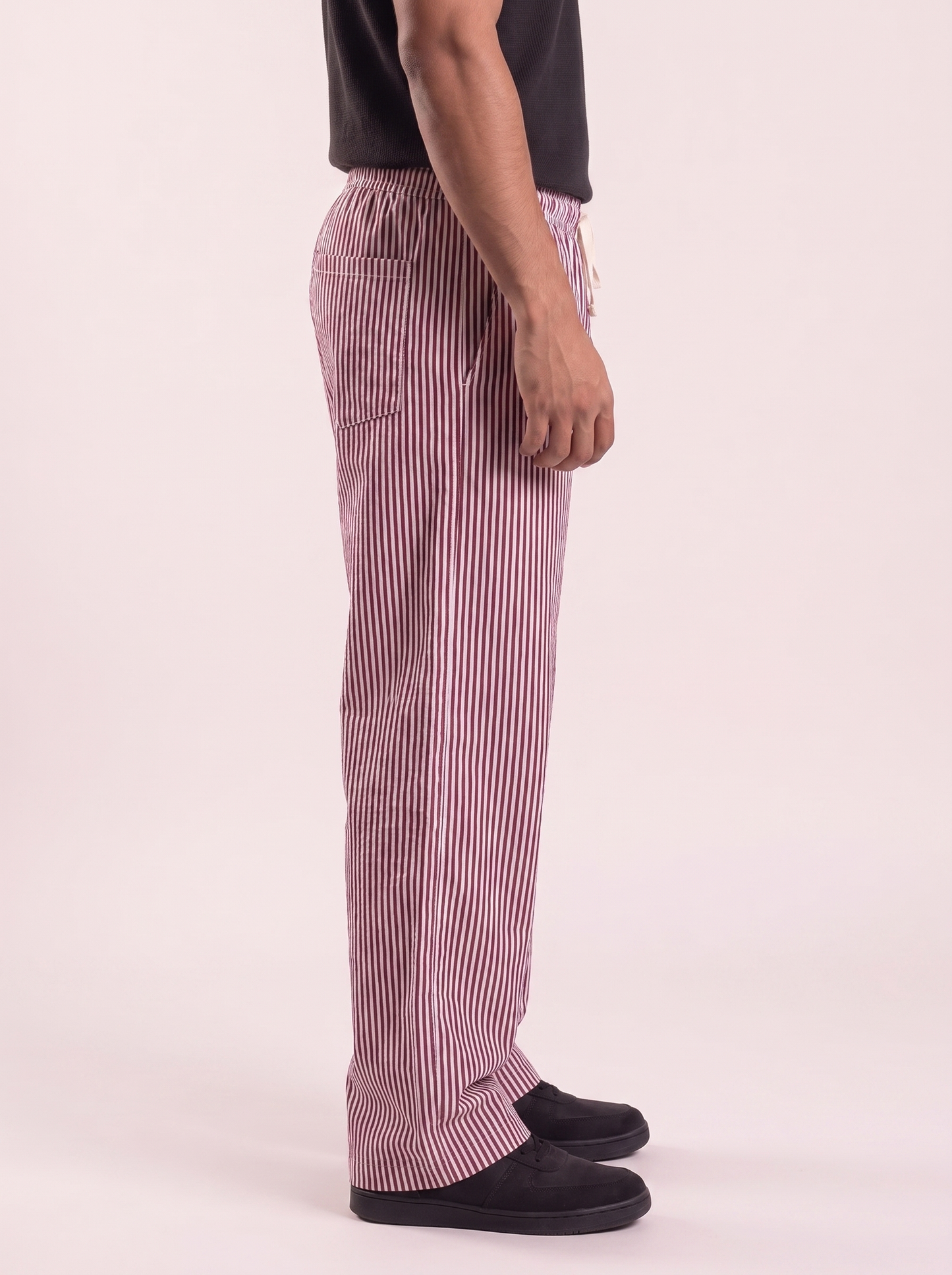 burgundy stripe pants