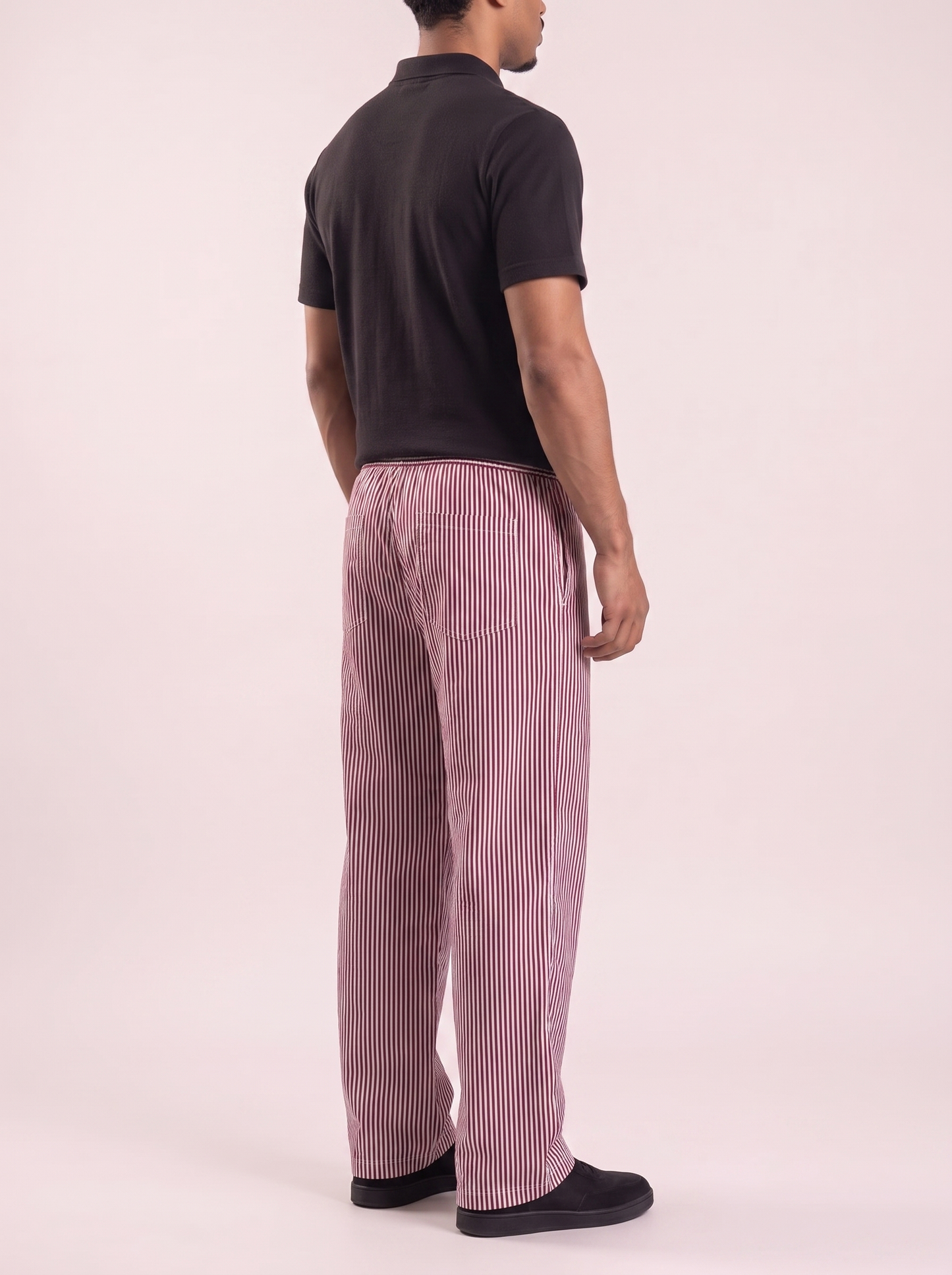 burgundy stripe pants