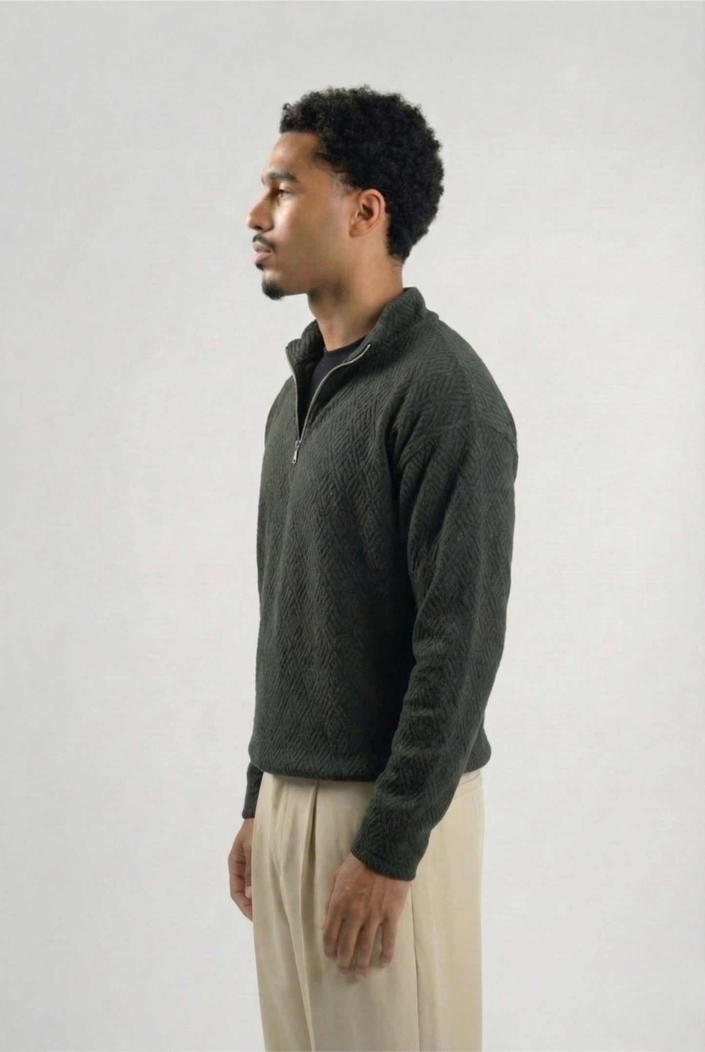 Dark Green quarter zipper